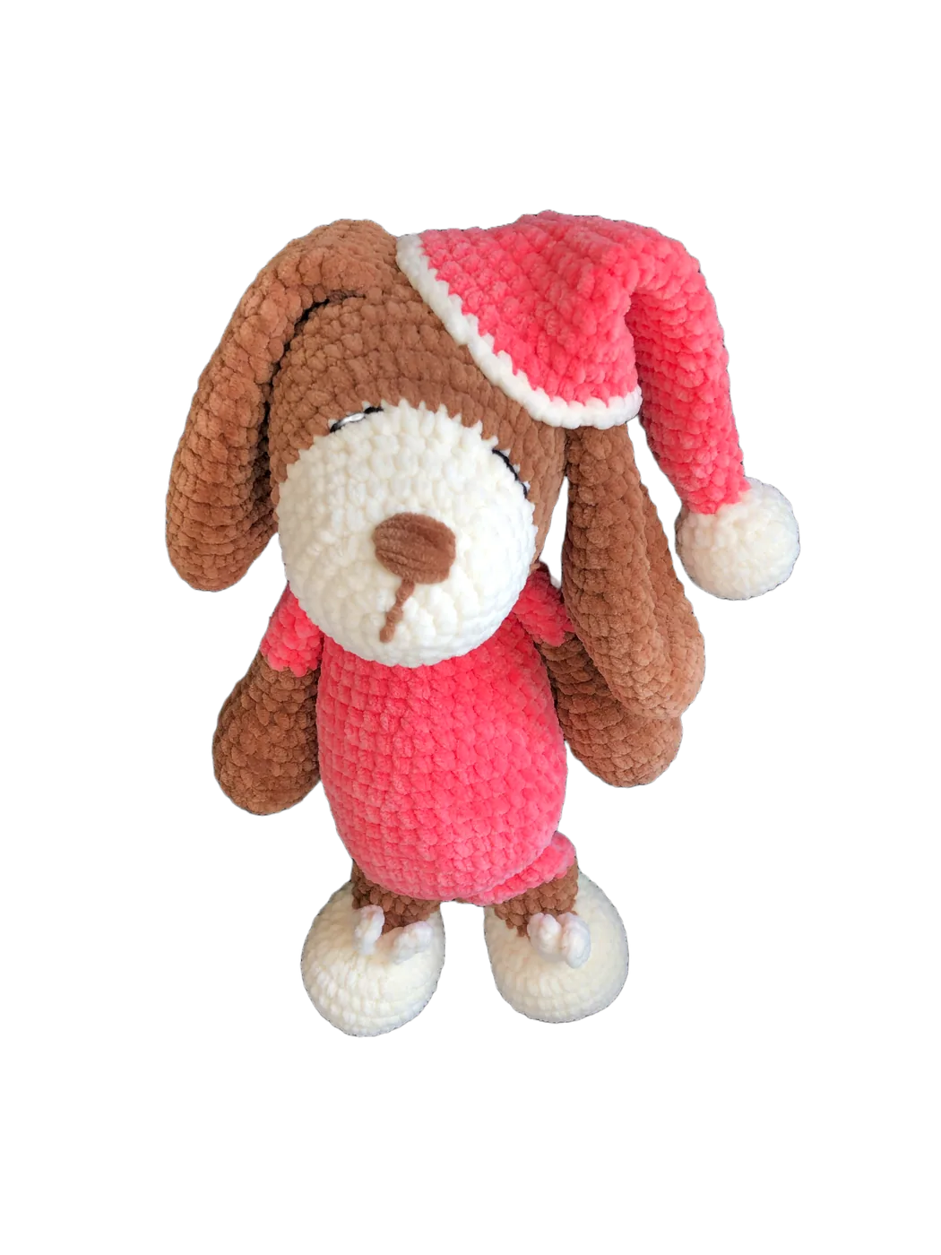 Roze gehaakt hondje